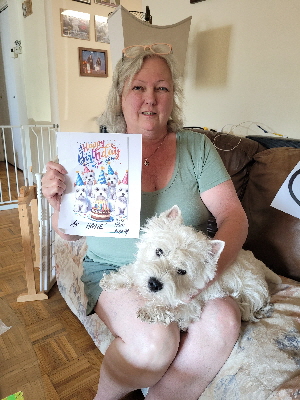 Albert sending Bday wishes to his breeder Agne